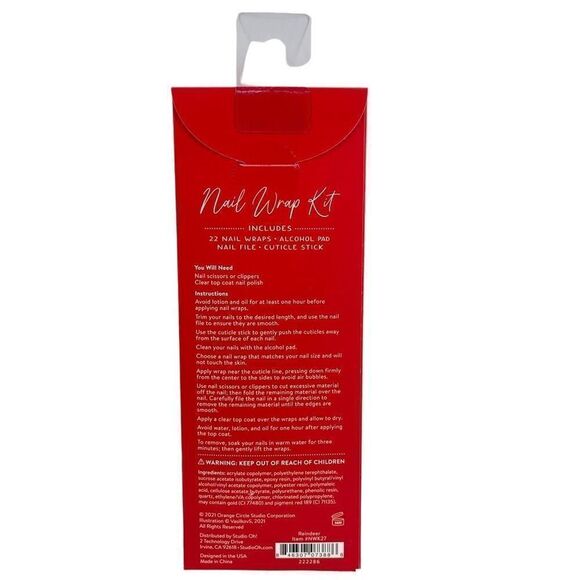 Studio Oh Mani Reindeer Christmas Red White Green Nail Wrap Kit - 22 Nail Wraps - Picture 8 of 12